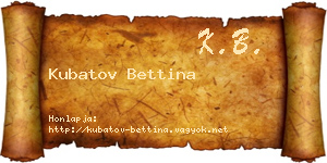 Kubatov Bettina névjegykártya