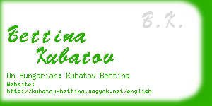 bettina kubatov business card
